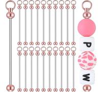 Sirxlevcy 20 PCS Porte-Clés en Perles Porte-Clés Vierges en Vrac pour la Fabrication de Accessoires de Remplacement de Bande de Porte-Clés pour Les Projets de Bricolage B