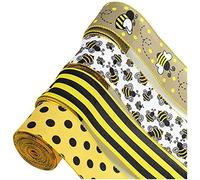 Sirxlevcy 26 MèTres de Bord Filaire Abeille de 2,5 Pouces de Large de Toile de DéCor 4 Rouleaux