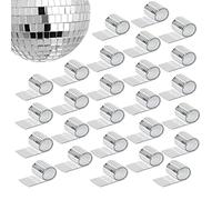Sirxlevcy 26 PCS Auto-Adhésif Disco Boule Tuiles Miroir Carré Miroir Tuiles Autocollant pour DIY Artisanat Argent