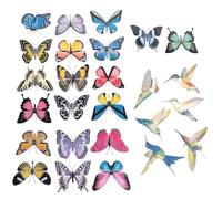 Sirxlevcy 26 PièCes SéRies FenêTre Papillon Oiseau S'Accroche FenêTre Anti-Collision Autocollants Statiques DéCor DéCalcomanies Non AdhéSives