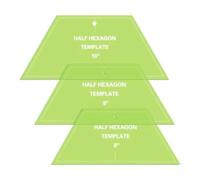 Sirxlevcy 3 Pièces Modèle de Courtepointe Demi-Hexagone Règle de Modèle de Courtepointe en Acrylique 8 9 Règles de Courtepointe de 10 Pouces pour Le Courtepointe et la Couture