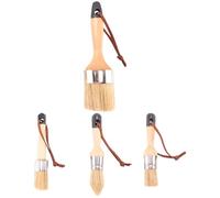Sirxlevcy 4 PCS Craie et Cire Pinceau Meubles Petite Brosse Ronde Ovale Pinceau Craie avec Poils Naturels pour Peinture ou Cirage
