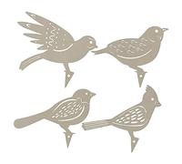 Sirxlevcy 4 Pièces en Métal Rouillé d'oiseaux en Métal Décoration de Jardin Oiseau Pic en Acier Jardinage Pays Art