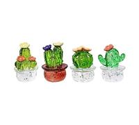 Sirxlevcy 4Pces Ornements Intérieurs de Voiture Cactus - Mini Plantes Artificielles - Figurines de Cactus pour Bureau - Décoration D'Intérieur - Un Ensemble de 4 Pièces.