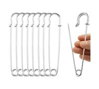 Sirxlevcy 50 Pièces 10 cm Épingles de Sûreté Trombone Bricolage Outil de Couture Aiguilles en Métal Argenté Grande Épingle de Sûreté Accessoires de Broche