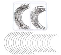 Sirxlevcy 50 Pièces D'Aiguilles de Type C pour Le Tissage D'Aiguilles Incurvées pour Les Cheveux, la Fabrication de Perruques, Les Tapis