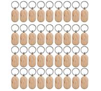 Sirxlevcy 50 Pièces Porte-Clés en Bois Vierge Gravure de Clé Vierges Porte-Clés en Bois Inachevé Porte-Clés Porte-Clés pour Bricolage Artisanat Style 16