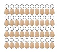 Sirxlevcy 50 Pièces Porte-Clés en Bois Vierge Gravure de Clé Vierges Porte-Clés en Bois Inachevé Porte-Clés Porte-Clés pour Bricolage Artisanat Style 6