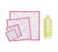 Sirxlevcy 6 Pièces de Règles de Quilting en Acrylique, Règle de Coupe de Tissu Carrée avec Marque, Règle de Quilting, Règle de Repassage pour L'Artisanat, Installation Facile