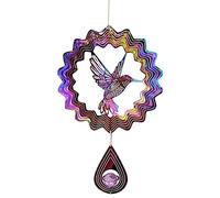 Sirxlevcy 6 Pouces Oiseau Wind Spinner Décoration de Jardin Suspendue Combinaison Acier Inoxydable Oiseau Coloré