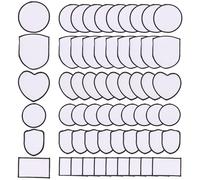 Sirxlevcy 60 PièCes Sublimation éBauches Patchs Tissu Thermocollant éBauches RéParation Patchs Vierges pour Bricolage Chapeaux Chemises Chaussures Fournitures