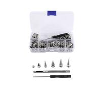 Sirxlevcy 70 Ensembles de Pointes et de Goujons de Forme Mixte en Argent CôNe Croc Spikes Kit de Rivets en Cuir pour VêTements Chaussures Ceintures Bricolage