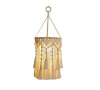 Sirxlevcy Abat-Jour Boho Lampe Suspendue Boho Abat-Jour en Macramé Fait à la Main Lampe Suspendue à Brancher Lampes Suspendues Bohèmes
