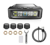 Sirxlevcy Avertissement de Température Économie de Carburant Système de Surveillance de la Pression des Pneus TPMS Solaire 4 Capteurs Externes Moniteur de Pression des Pneus de Voiture B