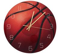 Sirxlevcy Basket-Ball Acrylique Horloge Murale Silencieuse Chambre Salon RéVeil Anniversaire Cadeaux de NoëL PréSent pour la DéCoration de la Chambre