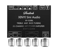 Sirxlevcy Bluetooth 5.0 2.1 Canaux Puissance Audio StéRéo Subwoofer Amplificateur Carte 50WX2 + 100W Haut-Parleur AMP XY-S100L