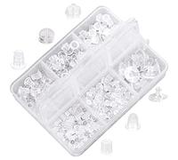 Sirxlevcy Boucles d'oreilles en Silicone Boucles d'oreilles 6 Boucles d'oreilles en Caoutchouc Transparent Kit de Remplacement de Bouchon de SéCurité (550-600 PièCes)