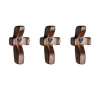 Sirxlevcy Cadeau D'Encouragement en Forme de Cœur, Cadeaux de Soulagement du Stress du Bout des Doigts en Bois, Croix en Bois Portables