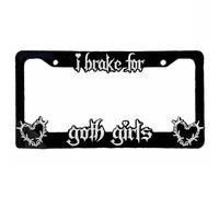 Sirxlevcy Cadre de Plaque D'Immatriculation Noir, Frein D'Immatriculation Décoratif pour Filles Gothiques, Cadre de Plaque Automatique Portable pour Les Amateurs de Voitures, Facile à Utiliser