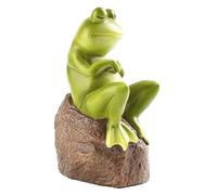 Sirxlevcy Décor Drôle de Statues de Jardin de Grenouille, Statue d'animal de Jardin de Grenouilles Endormies en Résine Extérieure, Figurines de Grenouille Extérieures Imperméables Durables et Faciles