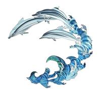 Sirxlevcy Décor Mural en de Dauphin en Métal Décoration Murale en de Dauphin en Métal Décoration Murale D'Aquarium Océan pour A