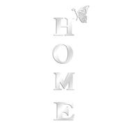 Sirxlevcy Décor Mural Lettres Signes Acrylique Miroir Autocollant Mural Décorations Murales pour Salon Chambre Décor à Mur, Argent Facile à Installer Facile à Utiliser