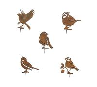 Sirxlevcy Décoration d'oiseaux Rouillés, Statues d'oiseaux en Métal Patines Réalistes Ornements de Jardin d'oiseaux en Métal Silhouette Décoration de Clôture de JardinC