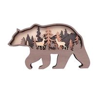 Sirxlevcy DéCoration Murale Ours et Cerf, DéCorations Ours pour, DéCoration Murale Art Ours, DéCoration Rustique, DéCoration de Cabine