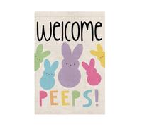 Sirxlevcy Drapeau de Jardin de Pâques de Bienvenue Drapeau de Jardin Double Face de Pâques Décoration Extérieure de Ferme de Cour de