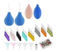 Sirxlevcy Ensemble D'Applicateurs de Précision pour Poterie, Kit D'Outils en Céramique avec Aiguilles en Plastique et Acier, Entonnoir et Connecteur