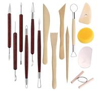 Sirxlevcy Ensemble de 15 Outils de Sculpture sur Poterie pour Pâte à Modeler à L'Air ou Pâte Polymère. Kit D'Outils de Sculpture pour Enfants, Débutants et Professionnels.