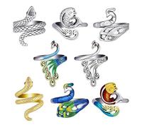 Sirxlevcy Ensemble de 8 Pièces D'Anneaux de Crochet Tricotés Réglables, Anneau de Tension de de Guide de Doigt, Anneau de Crochet pour Anneaux de Tricot de Doigt Durables et Faciles à Utiliser