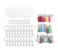 Sirxlevcy Ensemble de Porte-CléS en Acrylique, en Vrac Acrylique Rond Transparent (5 Pouces), Adapté au Projet de Bricolage en RéSine de Vinyle