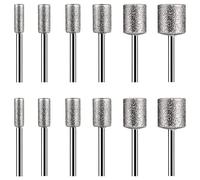 Sirxlevcy Ensemble de Sculpture sur Pierre, 12 PièCes de Fraises DiamantéEs pour Pierre, Verre, CéRamique, Outils Rotatifs (4 Mm 5 Mm 6 Mm 8 Mm 10 Mm 12 Mm)