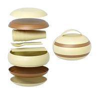 Sirxlevcy Ensemble de Vaisselle de Pique-Nique de Camping, (17 Pièces) Ensemble de Couverts Réutilisables en Plastique Portable, Assiette et Tasse Essentielles pour L'Extérieur, Durables et Faciles à