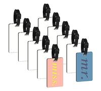 Sirxlevcy Étiquettes de Bagage Vierges de Sublimation de 10 Pièces Vierges avec Étiquette D'Étiquette de Valise en MDF Double Face avec Sangle