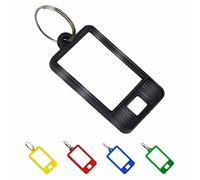 Sirxlevcy ÉTiquettes de Clé en Plastique RéSistantes de 100 PièCes ÉTiquette D'éTiquette de Forme Ovale avec FenêTre et Anneau Fendu, éTiquettes D'éTiquetage Vierges 5 Couleurs