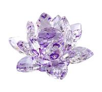 Sirxlevcy F Fleur de Lotus Décor Verre Artisanat Collection Presse-Papier Ornements de Table Cadeau Souvenir