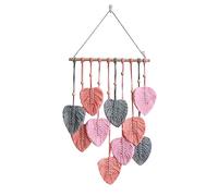 Sirxlevcy Feuille Macramé Tenture Murale Boho Room Home Decor Tissé Tapisserie Murale EsthéTique Home Room DéCoration de Mariage Rose