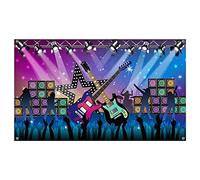 Sirxlevcy Fournitures de DéCorations de FêTe Karaoké, Grande BannièRe de Toile de Fond de FêTe de Vacances Rock Star en Tissu pour FêTe