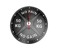 Sirxlevcy Homme Fort 50 Kg Imprimer Horloge Murale Circulaire Gym Haltérophilie Haltère Musculation Silencieux Acrylique Horloge