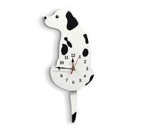 Sirxlevcy Horloge Murale Chien DéCor à Horloge Chambre d'enfants DéCoration Murale Chien Remuant Queue Horloge Cadeaux pour Blanc