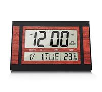 Sirxlevcy Horloge Murale NuméRique LCD Grand Nombre Temps TempéRature Calendrier Alarme Table Horloge de Bureau Design Moderne Bureau Maison Noir