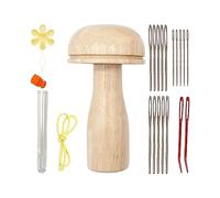 Sirxlevcy Kit de D'Aiguille de Champignon à Repriser en Bois Accessoires de Broderie Bois + Métal pour Bricolage Couture à la Main Chaussettes à Repriser Vêtements
