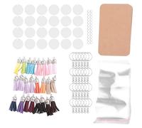 Sirxlevcy Lot de 144 Porte-CléS en Acrylique Vierges, Porte-CléS pour Clé en Vinyle Livré avec Un Vrac en Acrylique Vierge, pour Bricolage Porte-CléS en Vinyle