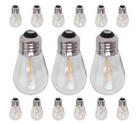 Sirxlevcy Lot de 15 Ampoules de Rechange LED 3 V S14 Incassables pour L'ExtéRieur, Guirlande Solaire, Blanc Chaud