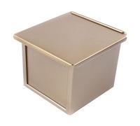 Sirxlevcy Mini Moule à Pain avec Couvercle, Capacité de Pâte, Boîte à Pain Rectangulaire Plate Antiadhésive pour la Cuisson au Four, Or