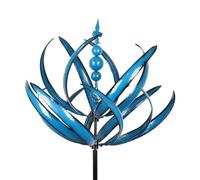 Sirxlevcy Moulin à Vent en Métal Moulin à Vent 3D Alimenté par Le Vent Sculpture Cinétique Pelouse en Métal Vent Solaire Fileurs Cour et Décor de Jardin, B Installation Facile