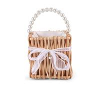 Sirxlevcy Panier de Rangement Tissé avec Poignée et, Paniers de Demoiselle d'honneur de Mariage, Panier de Fleurs en Osier et Rotin pour Décoration de Jardin de Maison 15 X 15 cm