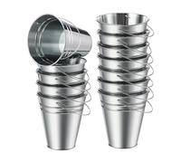 Sirxlevcy Paquet de 12 Seaux en Métal avec Poignée, Seau de Panier pour Enfants, Fournitures de Fête pour Enfants, Artisanat pour Barres de Bonbons, Vase